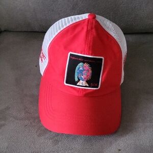 Red and White Graphic Trucker Hat